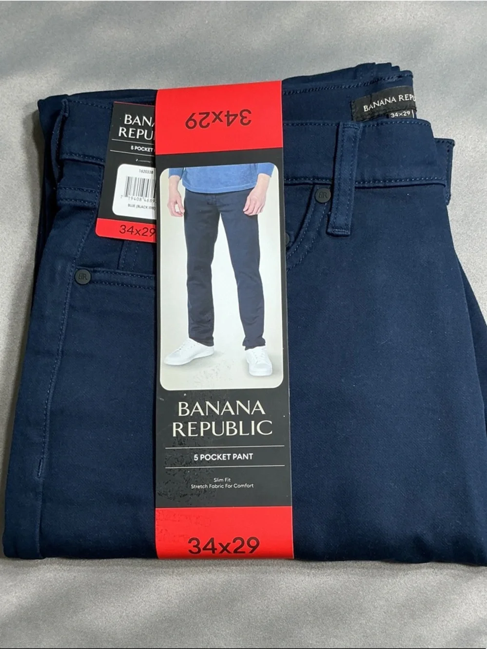 Banana Republic Men's Navy 5-Pocket Chinos